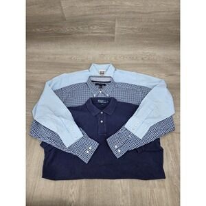 Lot 3 Men's Large Shirts Ralph Lauren Tommy Hilfiger Western Cattleman Mix